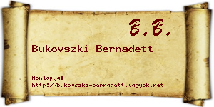 Bukovszki Bernadett névjegykártya